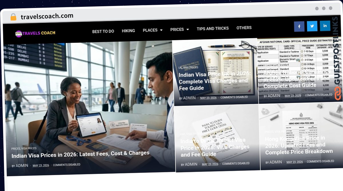 Publish Guest Post on travelscoach.com
