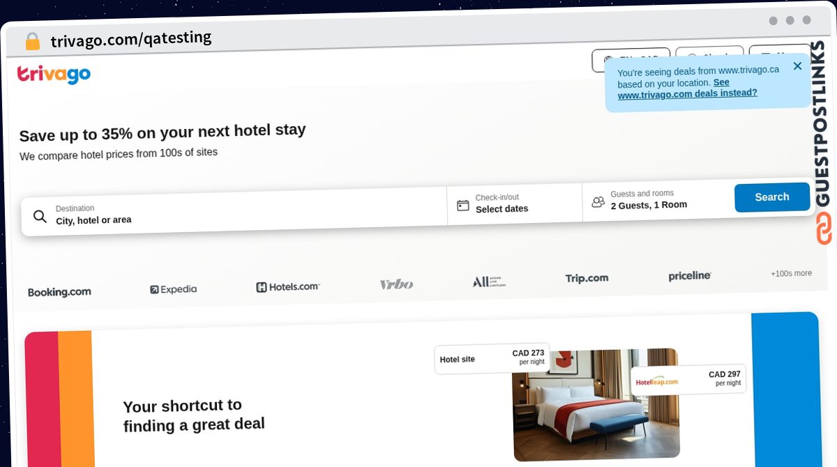 Publish Guest Post on trivago.com/qatesting