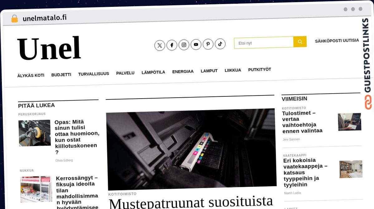 Publish Guest Post on unelmatalo.fi