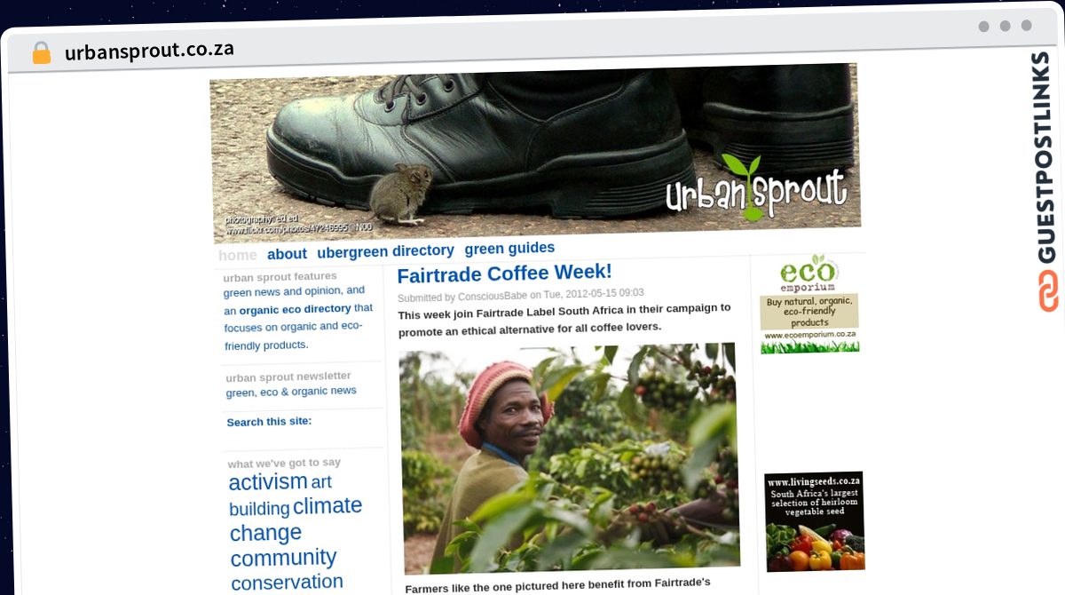 Publish Guest Post on urbansprout.co.za
