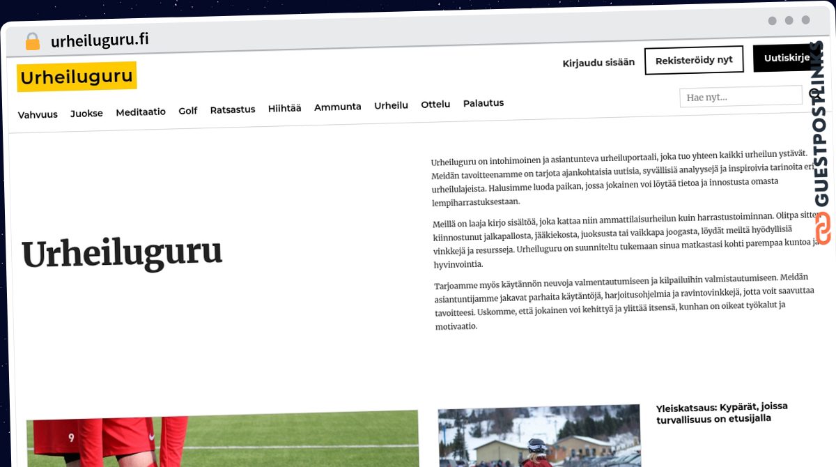 Publish Guest Post on urheiluguru.fi