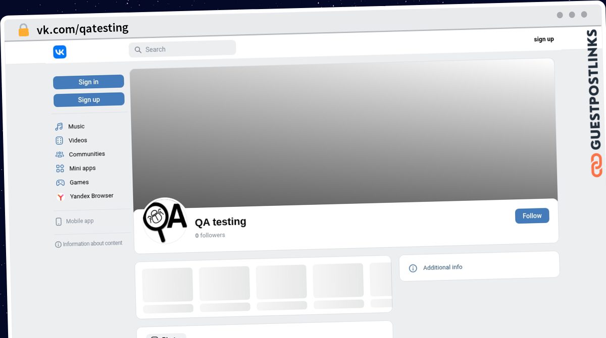 Publish Guest Post on vk.com/qatesting