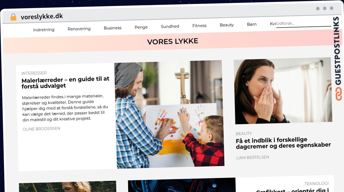 Publish Guest Post on voreslykke.dk