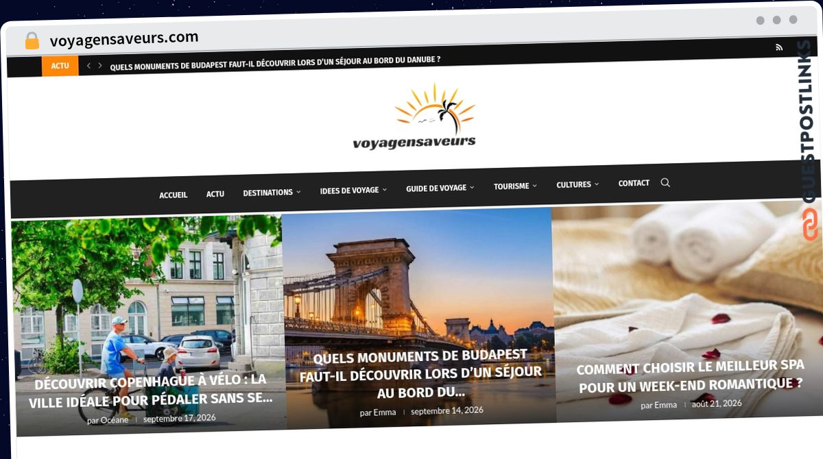 Publish Guest Post on voyagensaveurs.com