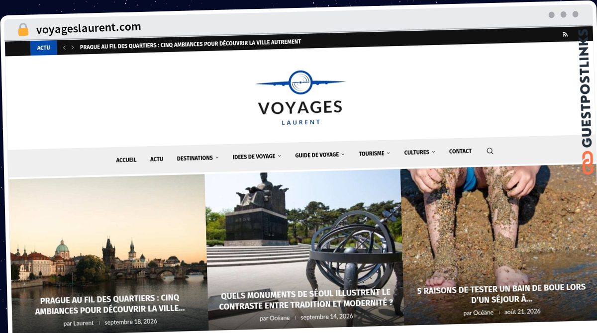 Publish Guest Post on voyageslaurent.com