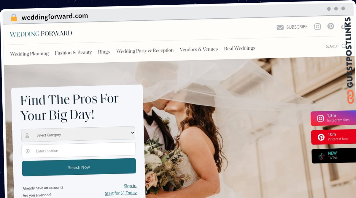 Publish Guest Post on weddingforward.com