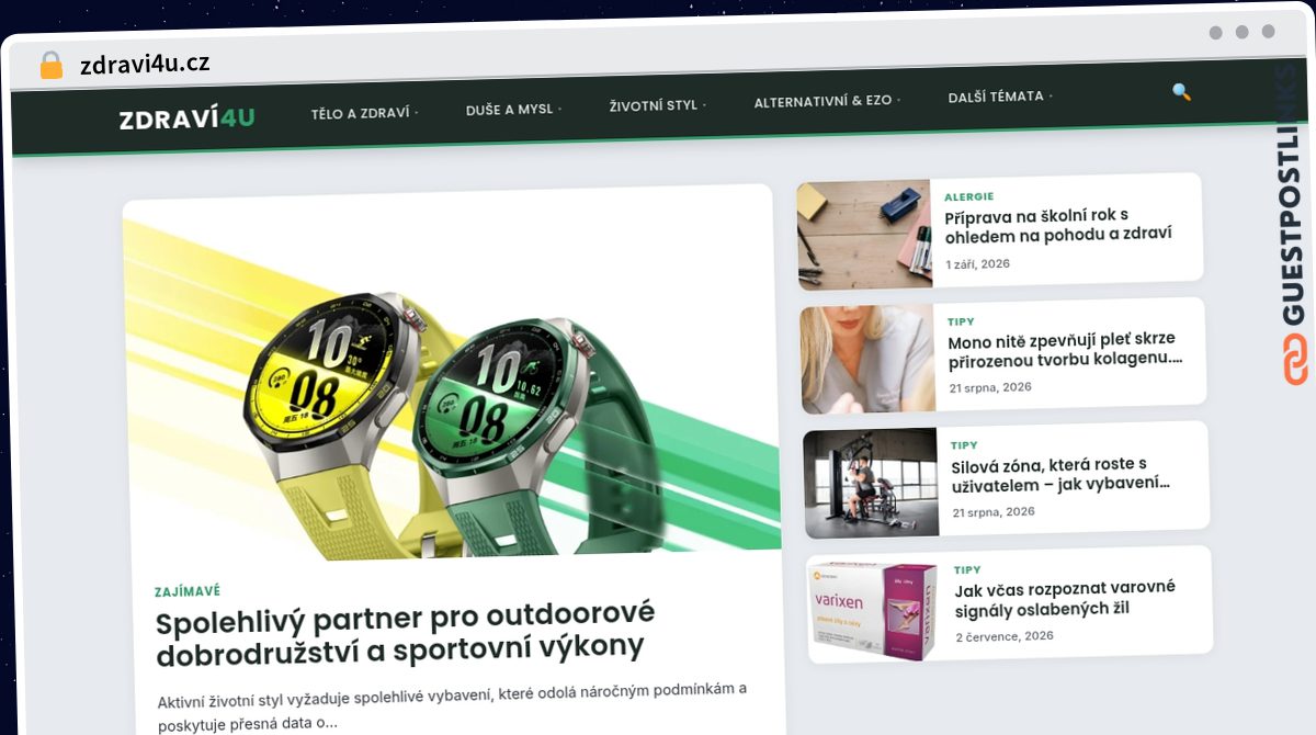 Publish Guest Post on zdravi4u.cz