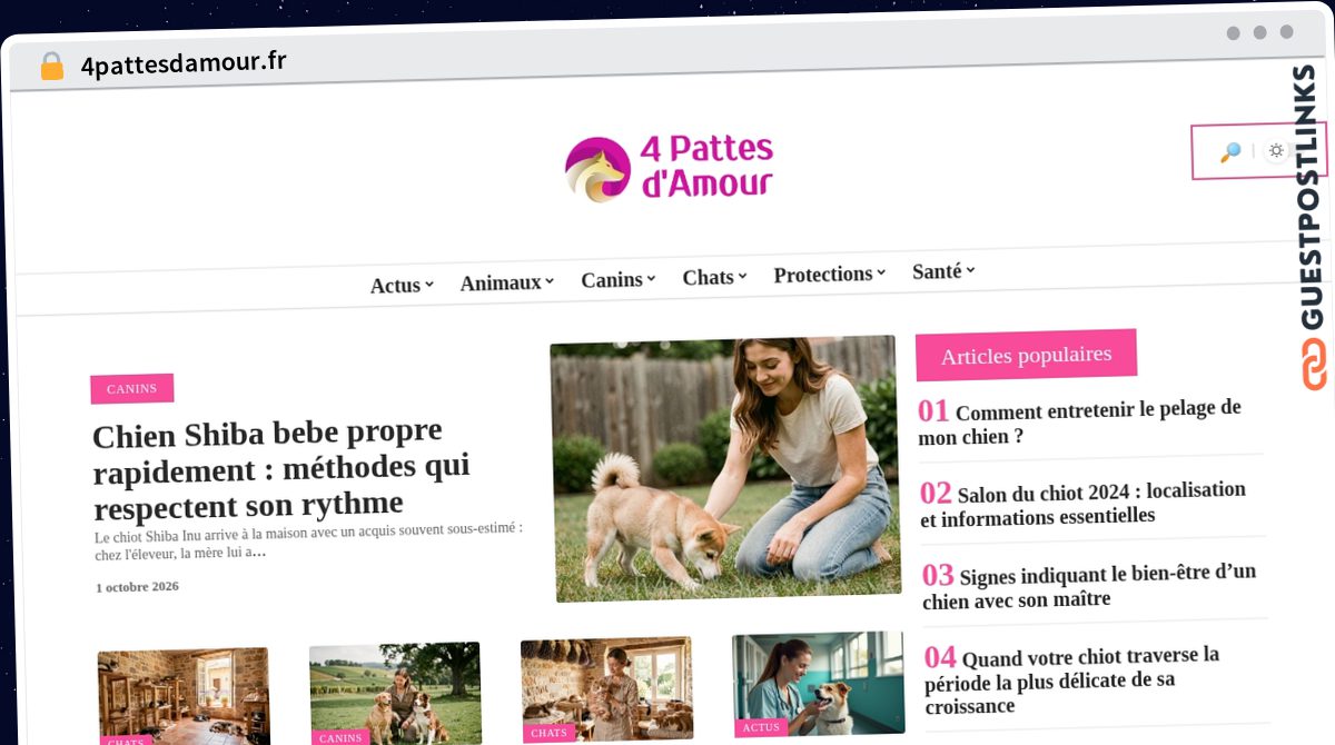 Publish Guest Post on 4pattesdamour.fr