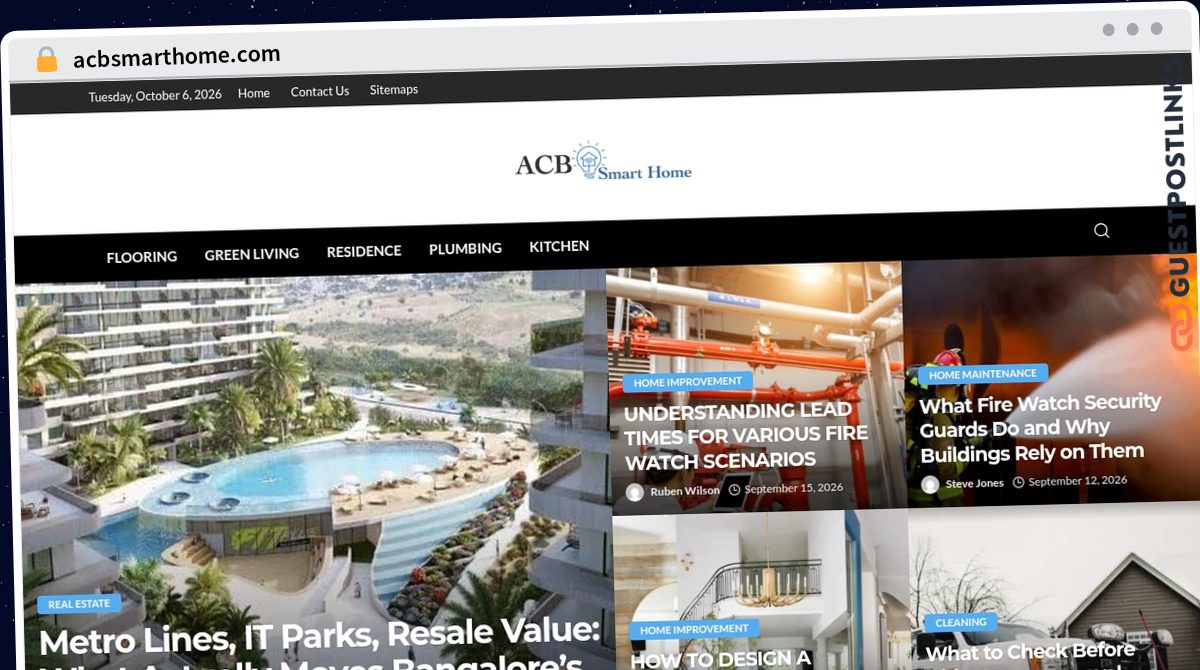 Publish Guest Post on acbsmarthome.com