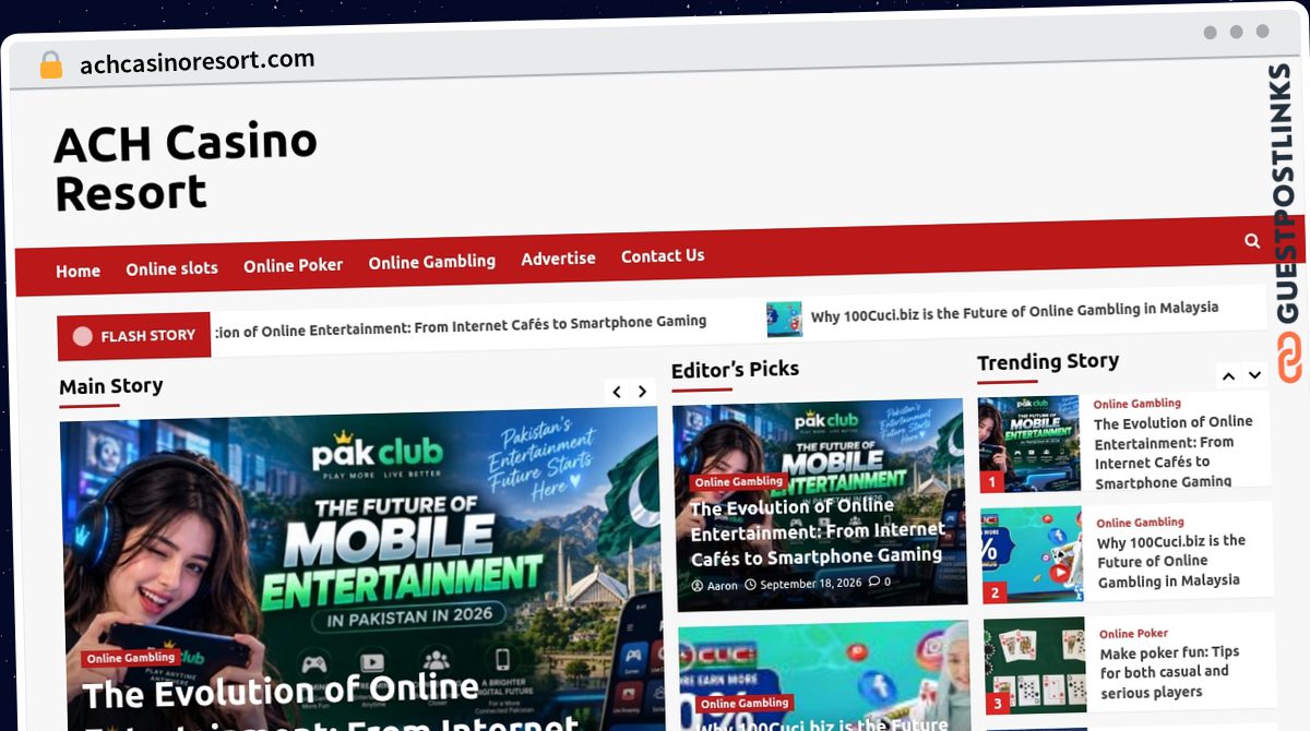Publish Guest Post on achcasinoresort.com