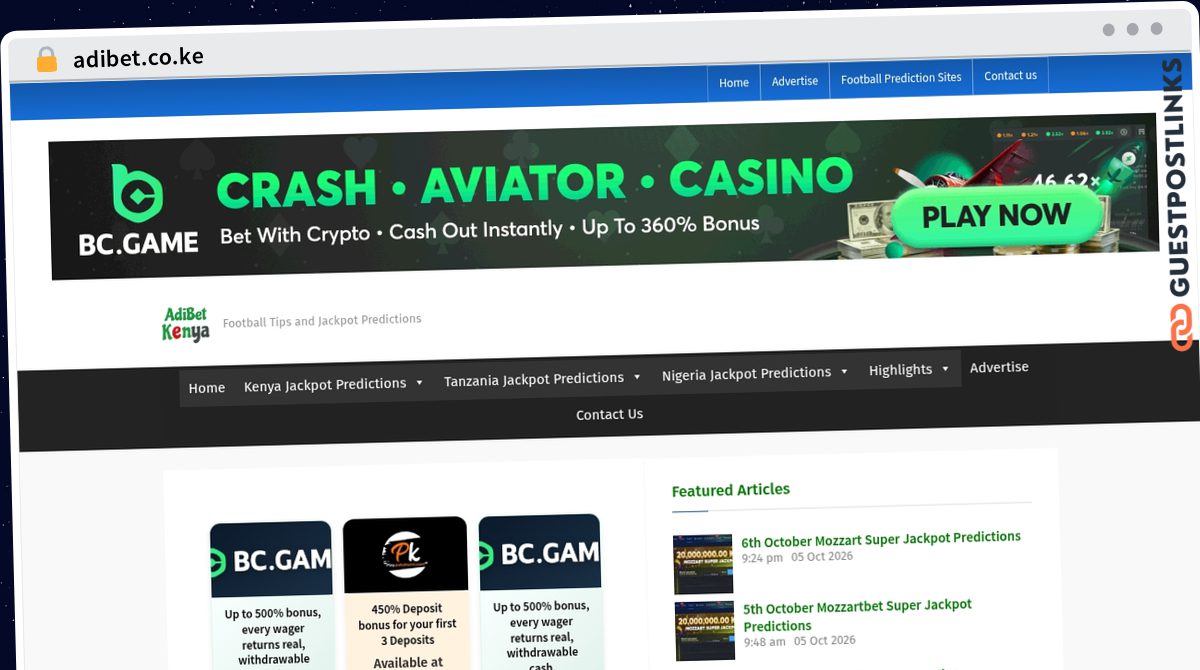 Publish Guest Post on adibet.co.ke