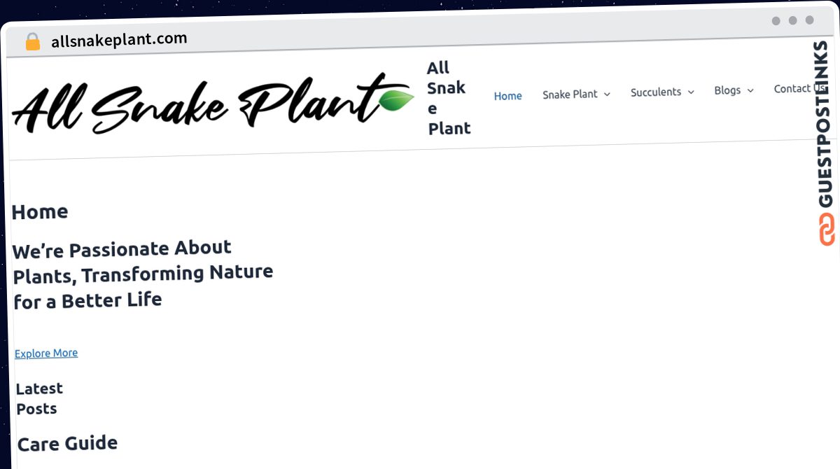 Publish Guest Post on allsnakeplant.com