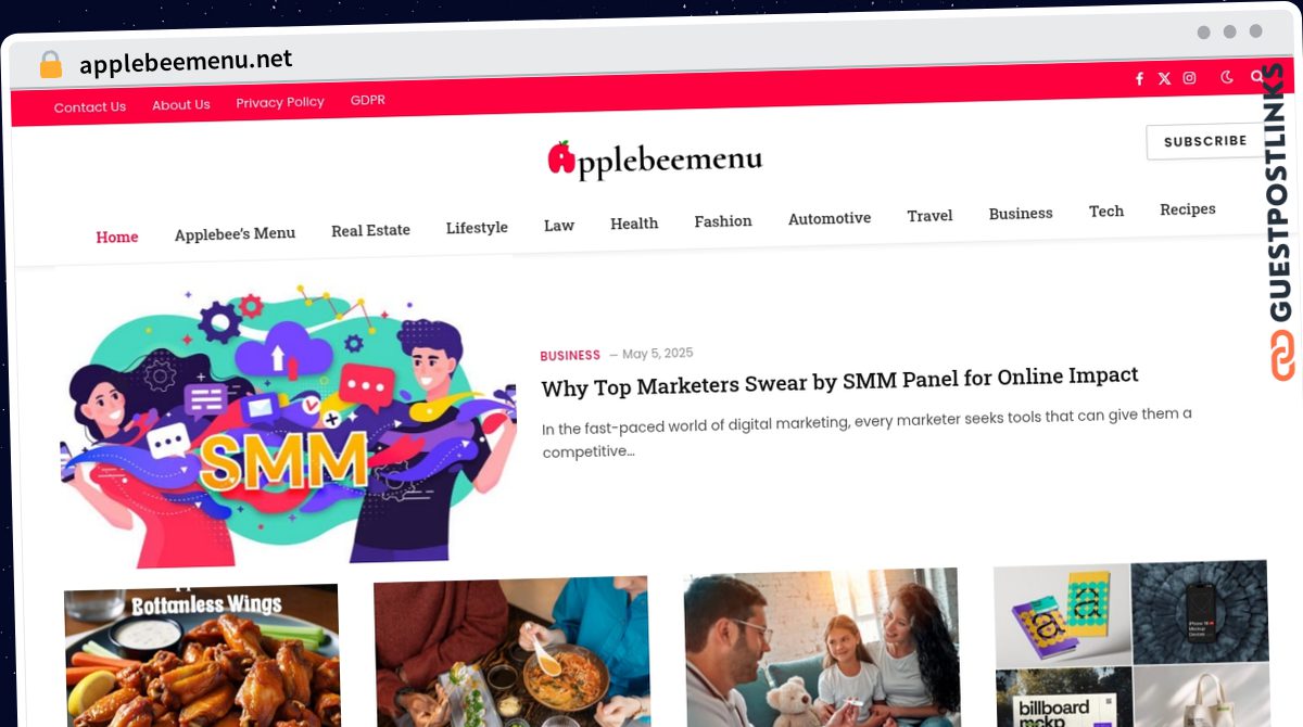 Publish Guest Post on applebeemenu.net