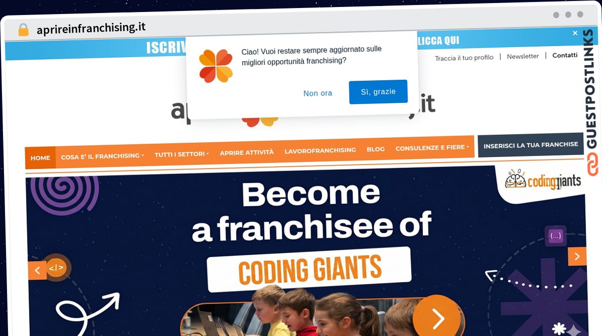 Publish Guest Post on aprireinfranchising.it