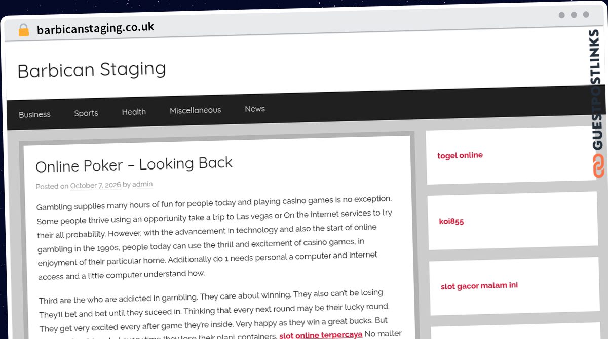 Publish Guest Post on barbicanstaging.co.uk