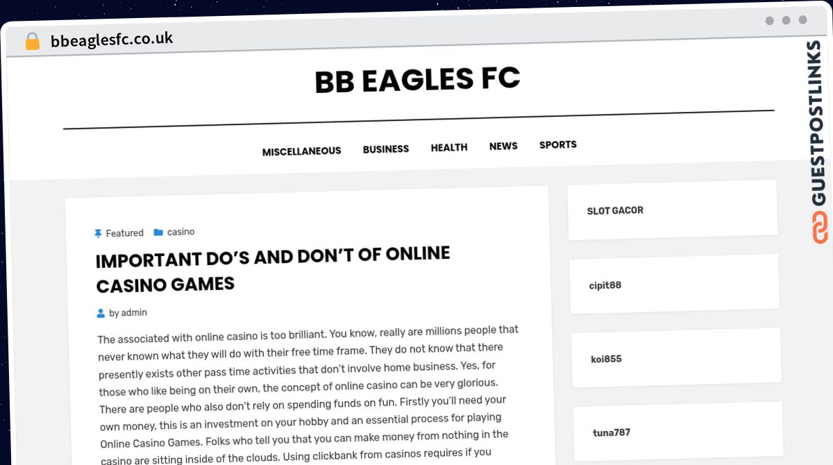 Publish Guest Post on bbeaglesfc.co.uk