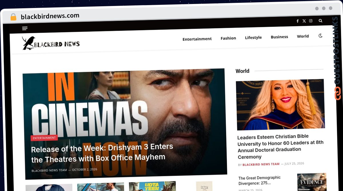 Publish Guest Post on blackbirdnews.com