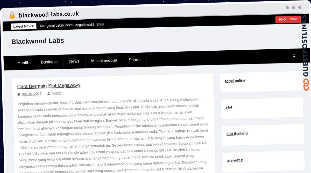 Publish Guest Post on blackwood-labs.co.uk