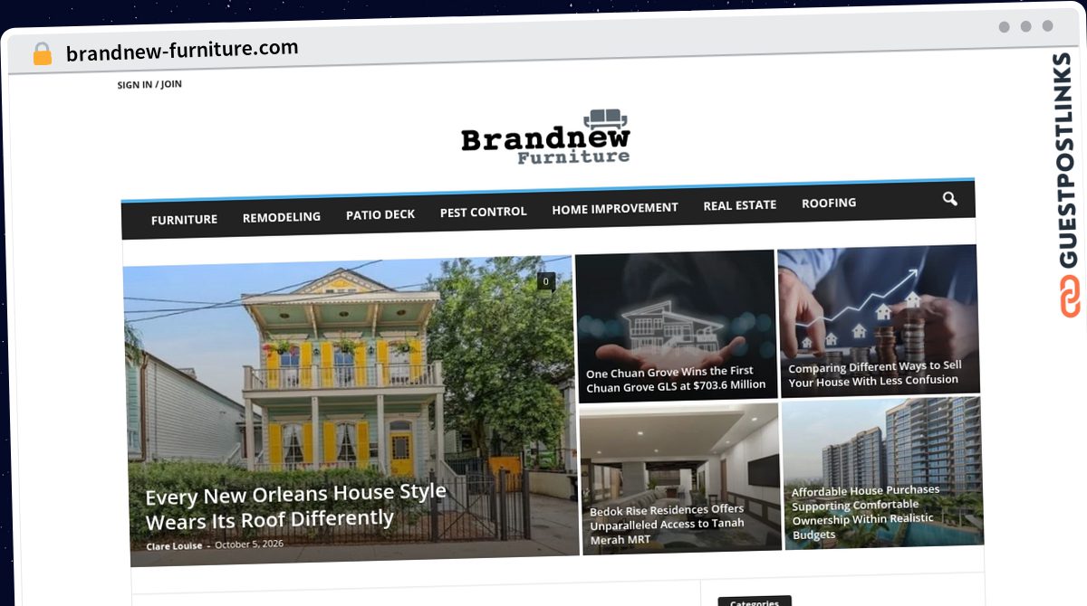Publish Guest Post on brandnew-furniture.com