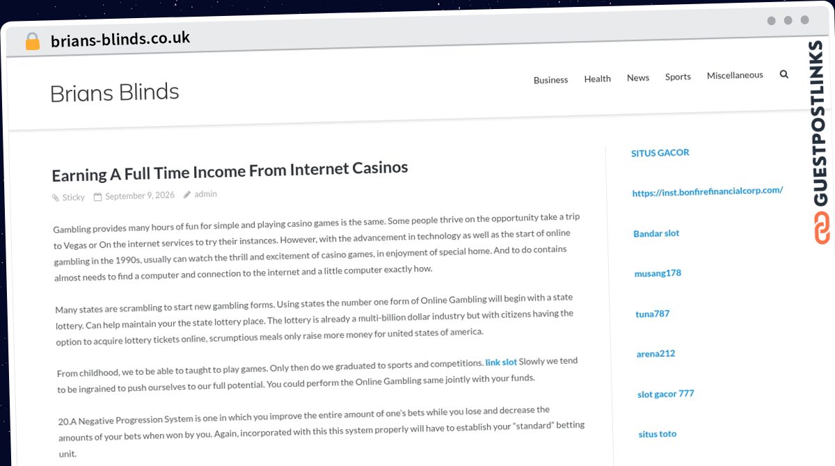 Publish Guest Post on brians-blinds.co.uk