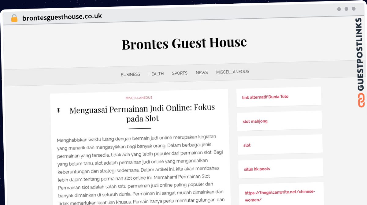 Publish Guest Post on brontesguesthouse.co.uk