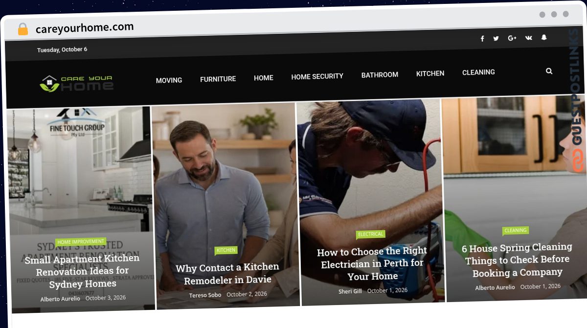 Publish Guest Post on careyourhome.com