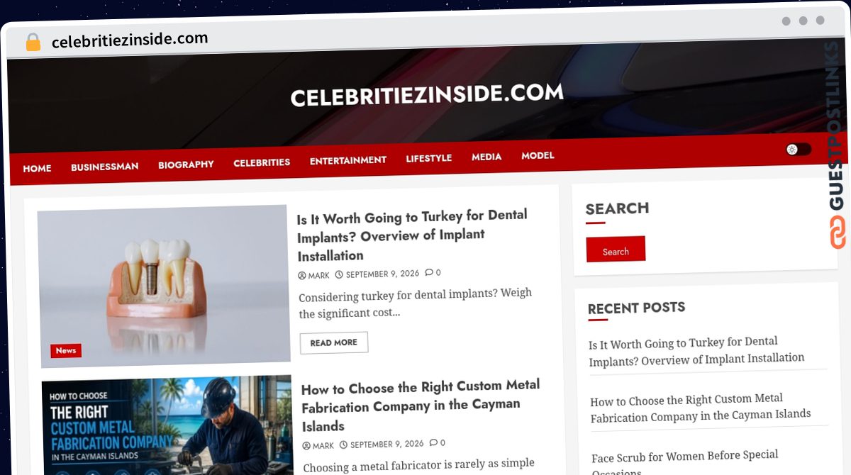 Publish Guest Post on celebritiezinside.com