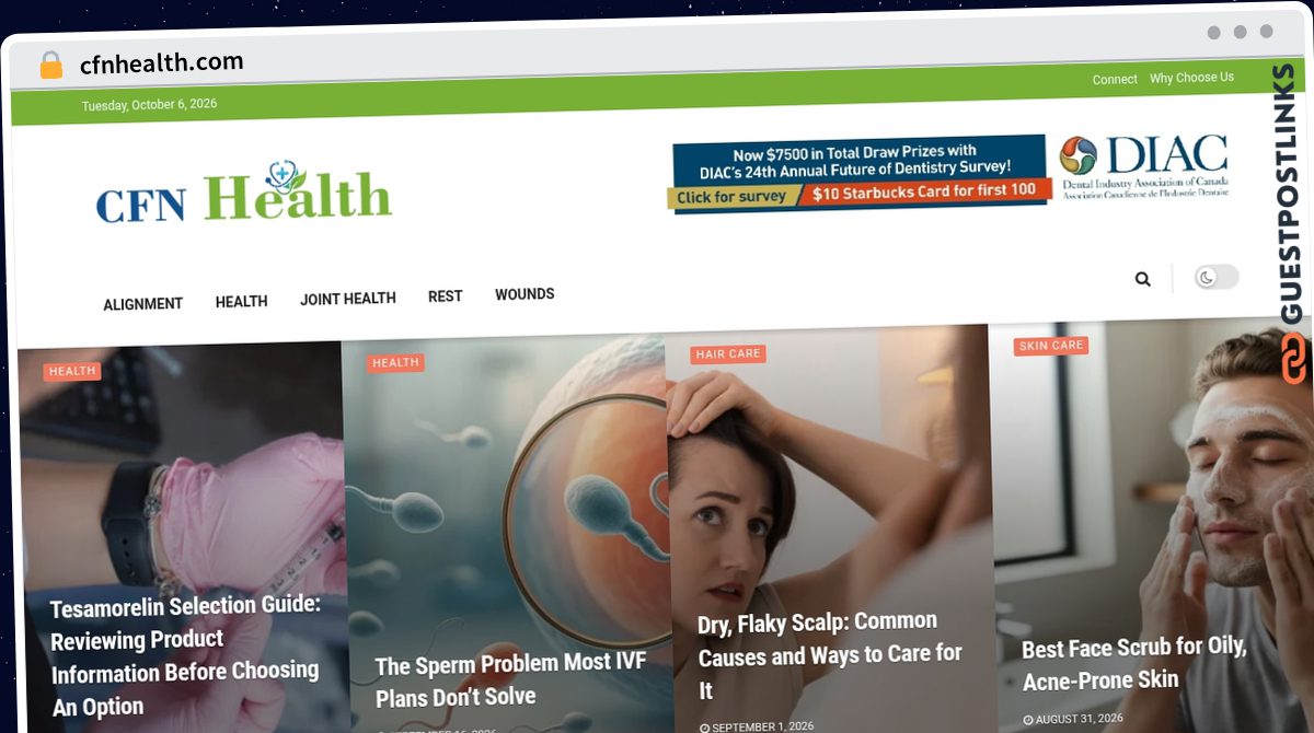Publish Guest Post on cfnhealth.com
