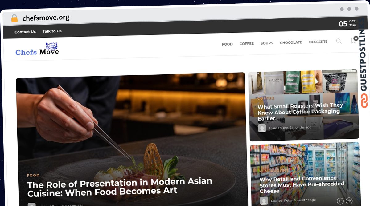 Publish Guest Post on chefsmove.org