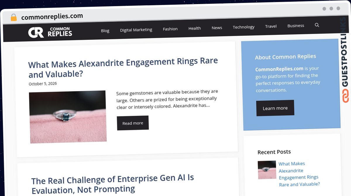 Publish Guest Post on commonreplies.com