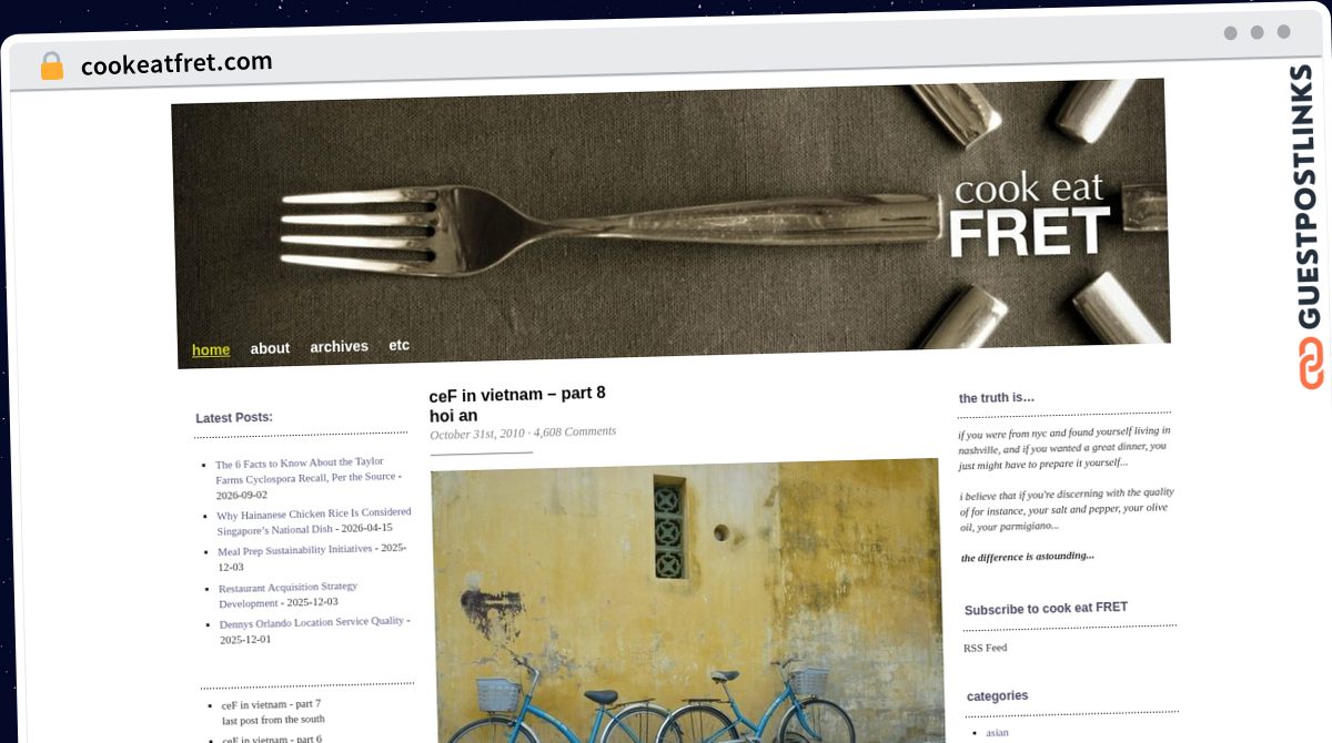 Publish Guest Post on cookeatfret.com