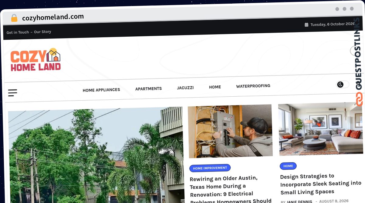 Publish Guest Post on cozyhomeland.com