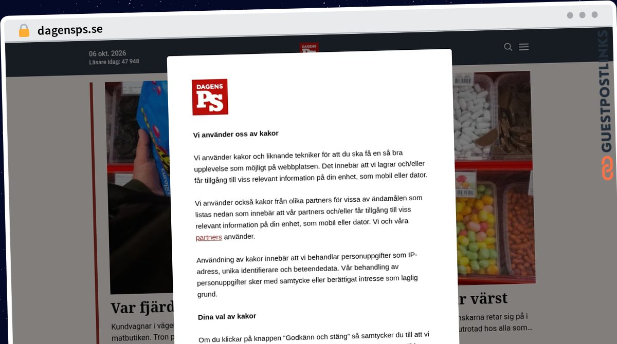 Publish Guest Post on dagensps.se