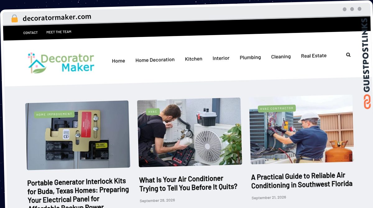 Publish Guest Post on decoratormaker.com