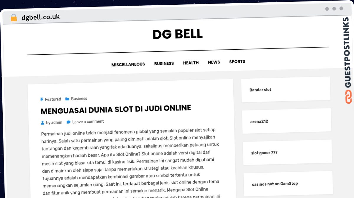Publish Guest Post on dgbell.co.uk
