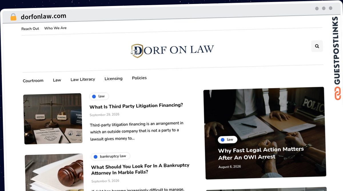 Publish Guest Post on dorfonlaw.com
