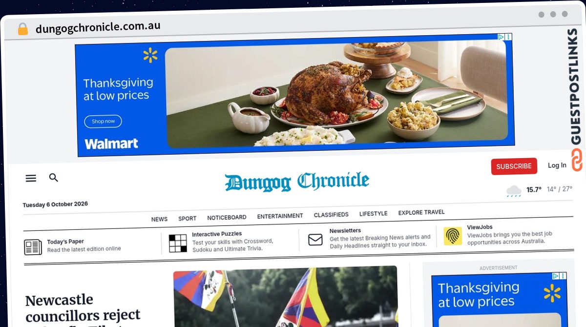 Publish Guest Post on dungogchronicle.com.au