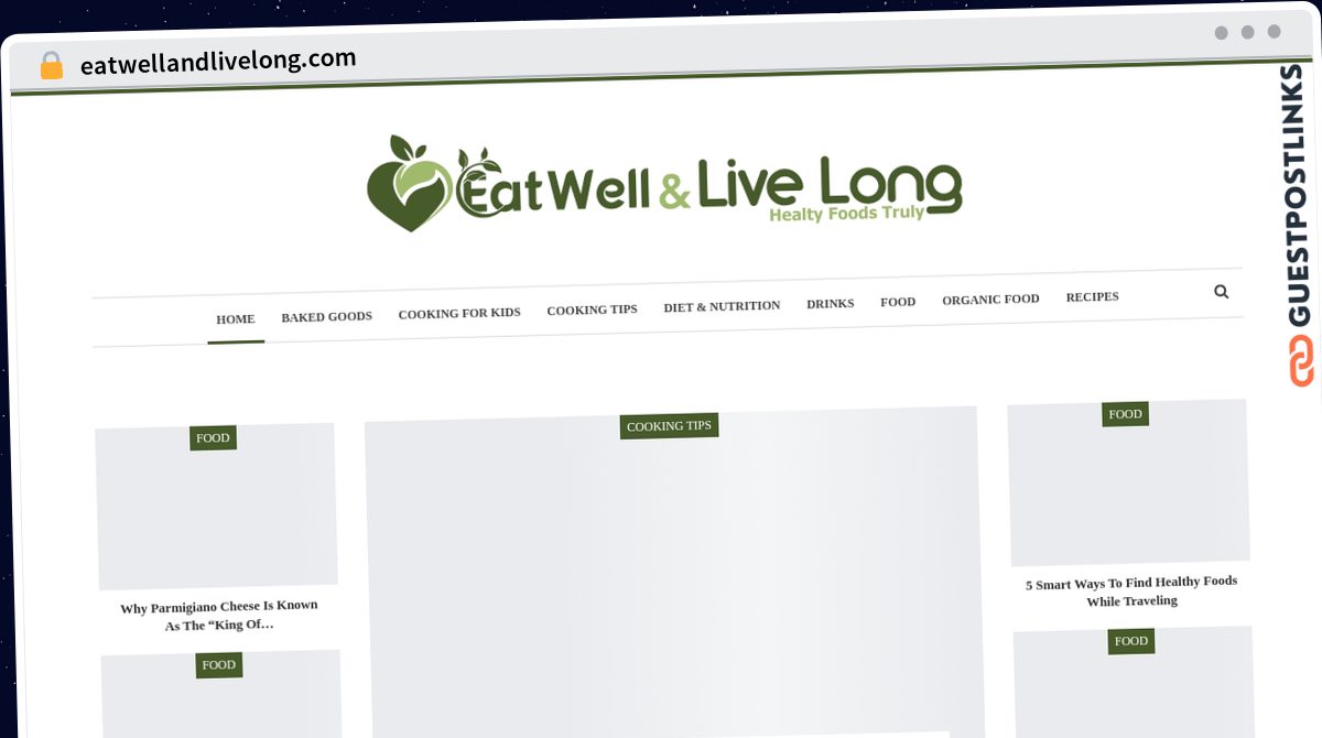 Publish Guest Post on eatwellandlivelong.com