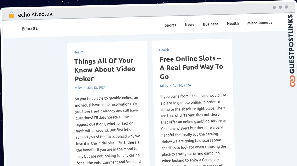 Publish Guest Post on echo-st.co.uk
