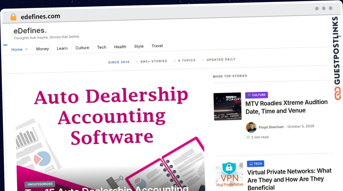Publish Guest Post on edefines.com