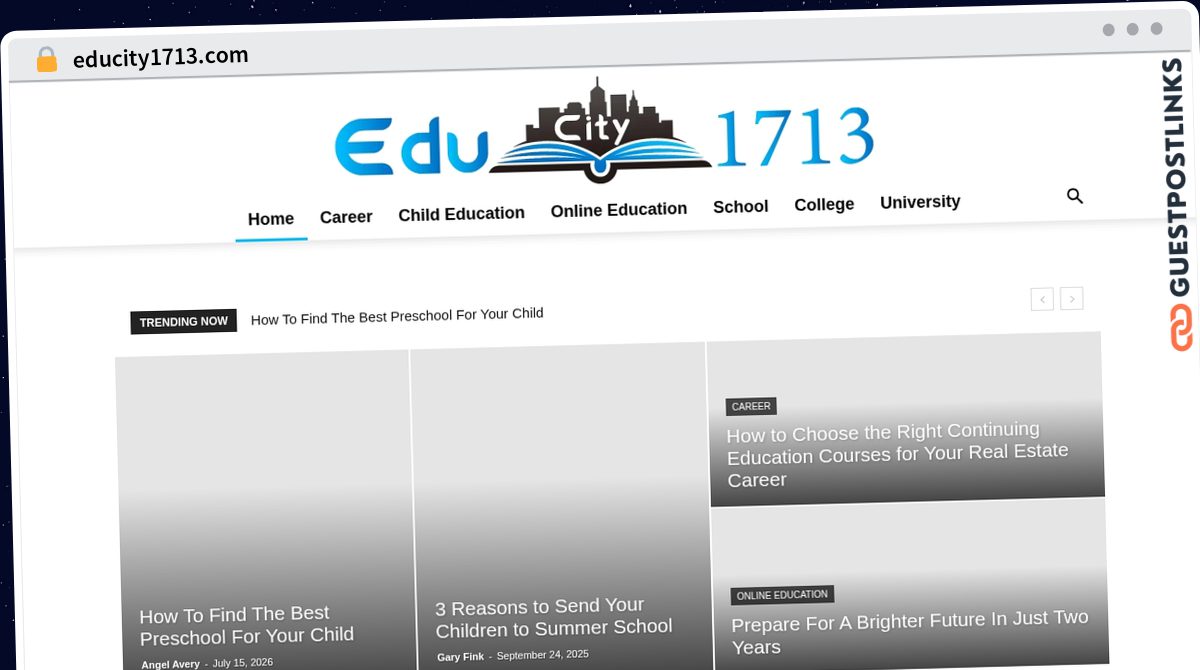 Publish Guest Post on educity1713.com