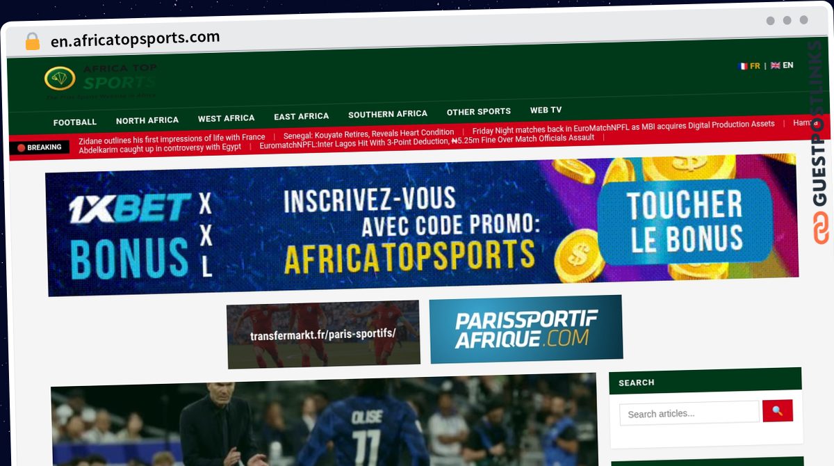 Publish Guest Post on en.africatopsports.com