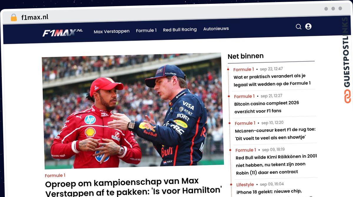 Publish Guest Post on f1max.nl