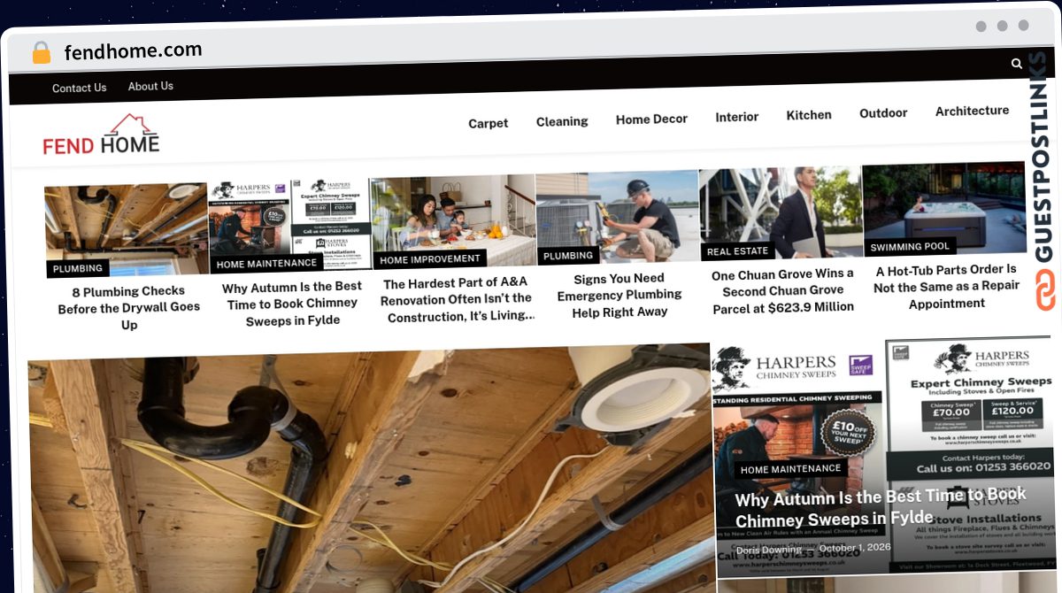 Publish Guest Post on fendhome.com