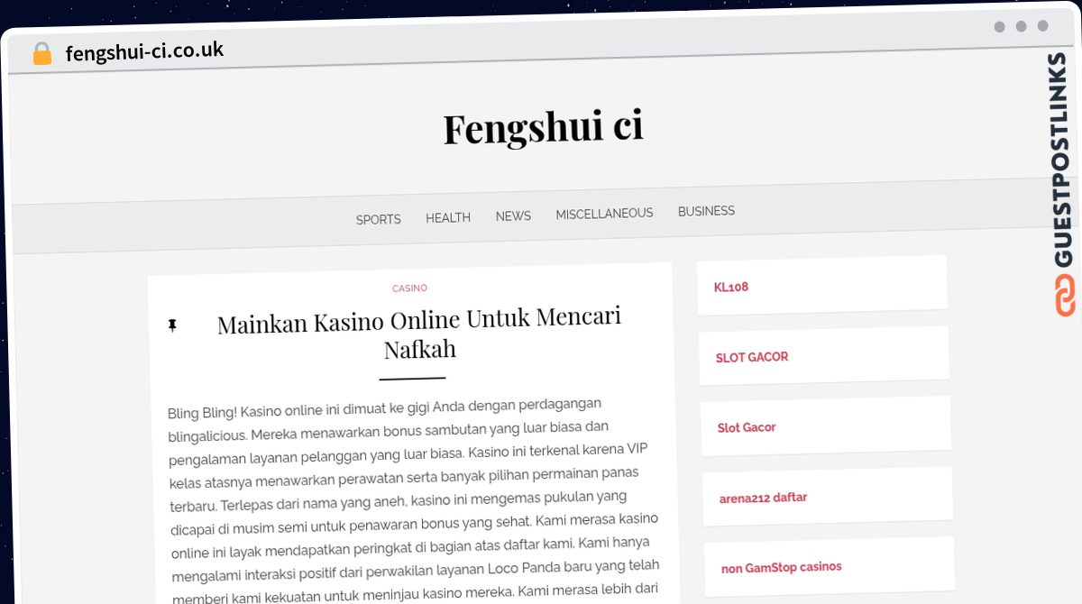 Publish Guest Post on fengshui-ci.co.uk