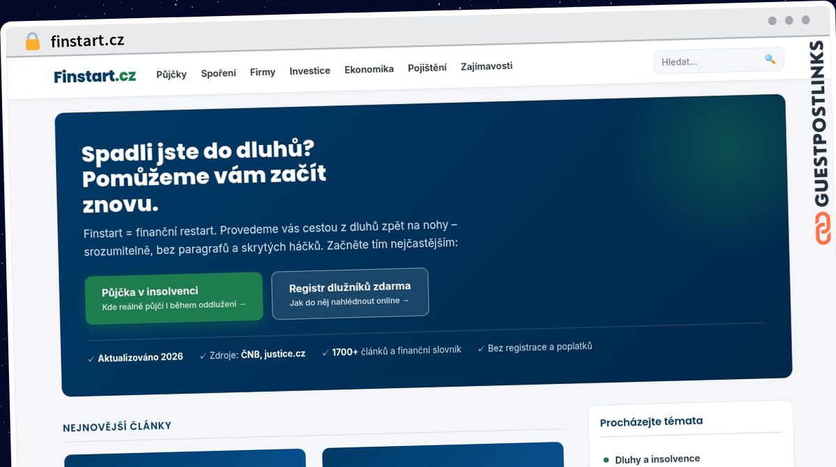 Publish Guest Post on finstart.cz