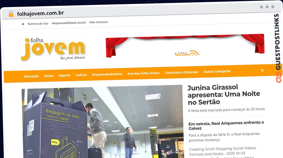 Publish Guest Post on folhajovem.com.br