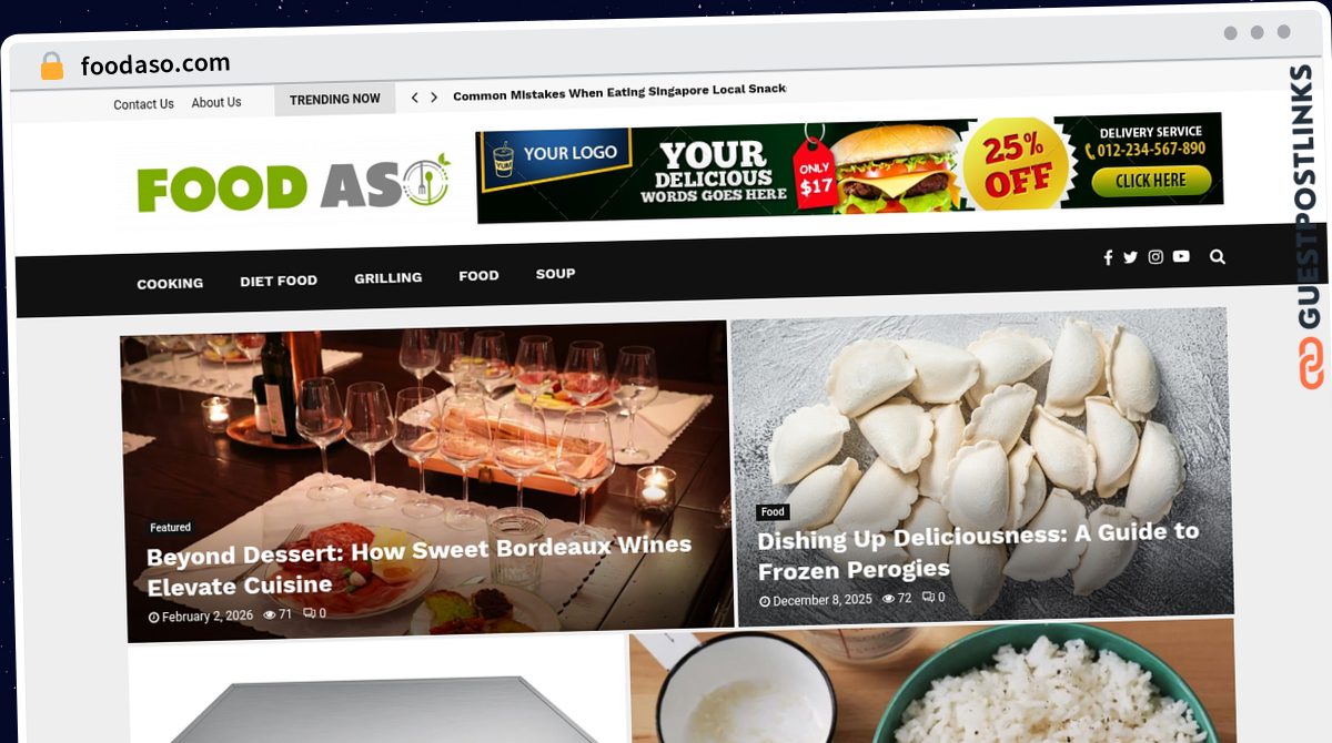 Publish Guest Post on foodaso.com