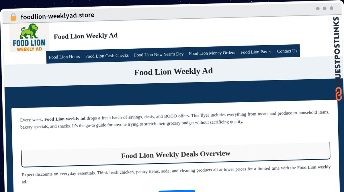 Publish Guest Post on foodlion-weeklyad.store