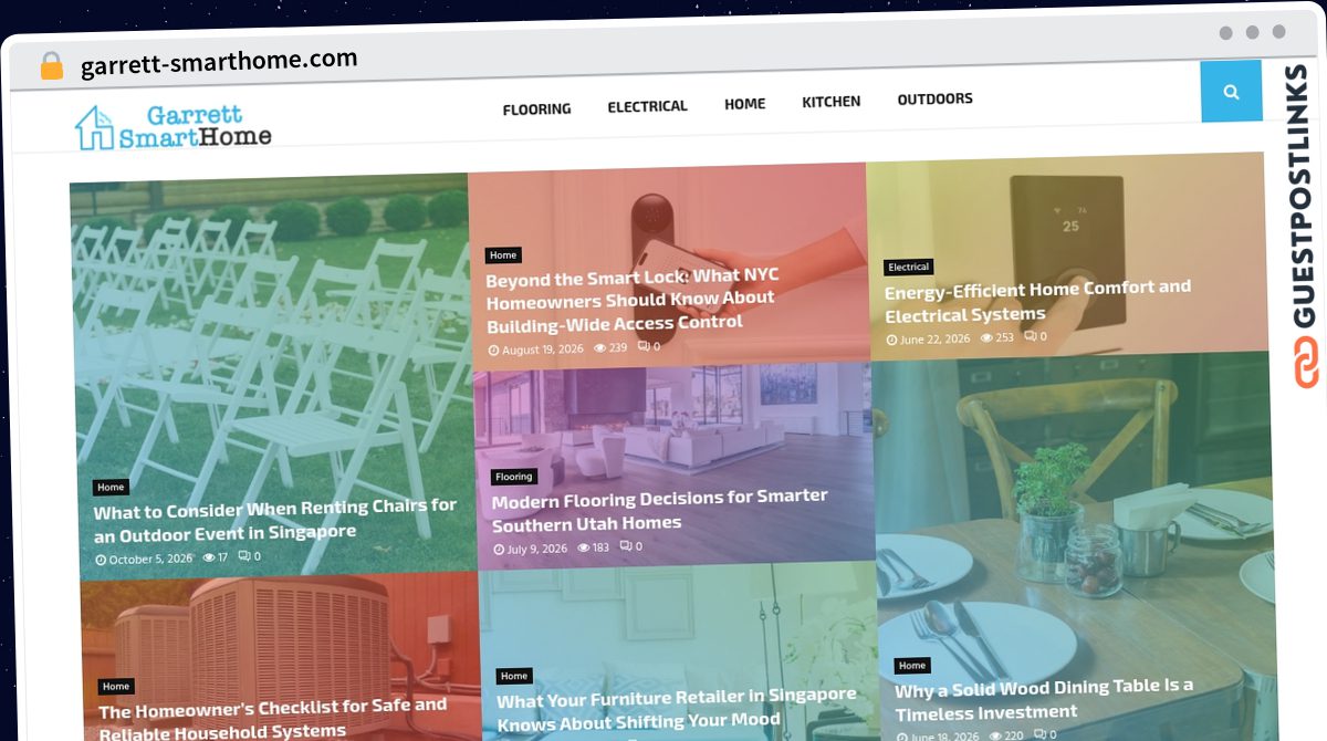 Publish Guest Post on garrett-smarthome.com